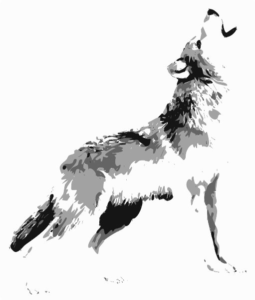 Stencil of Howling Wolf