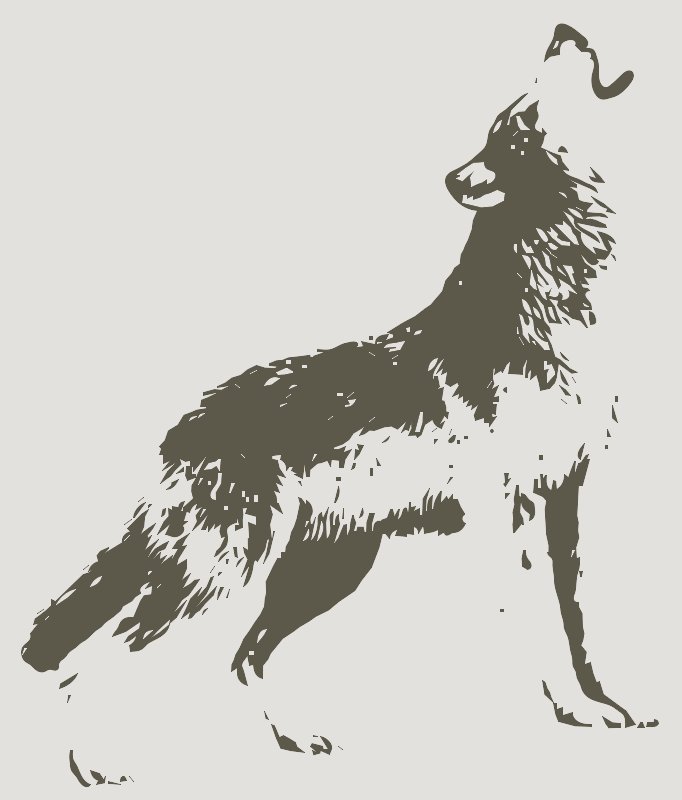 Stencil of Howling Wolf