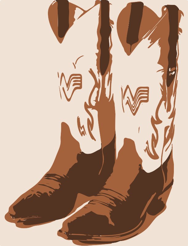 Stencil of Cowboy Boots