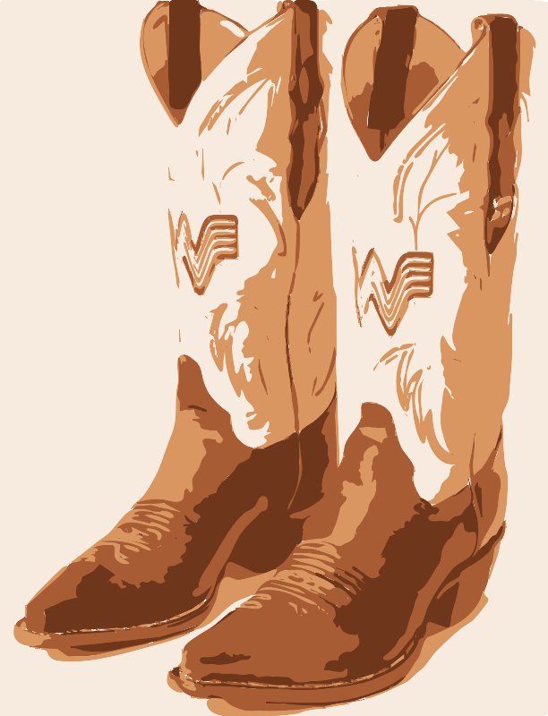 Stencil of Cowboy Boots