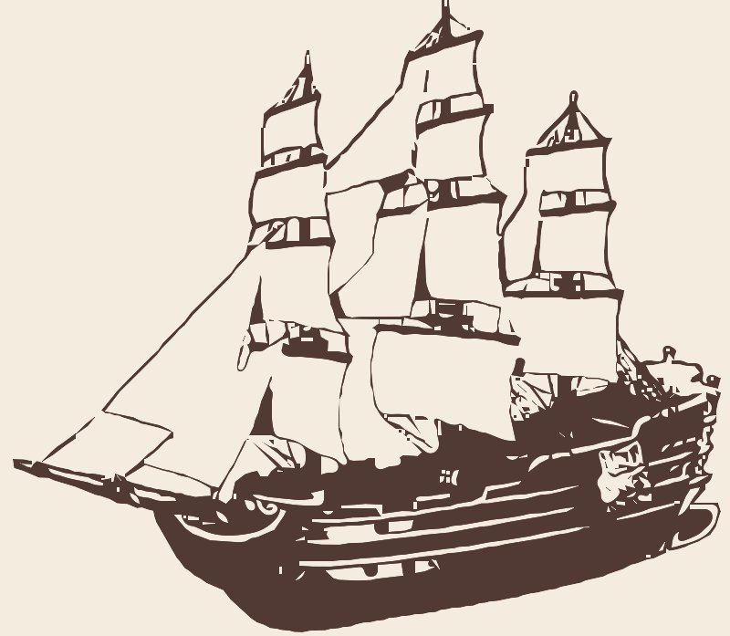 Stencil of Sailing Ship