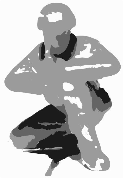 Stencil of Infantry Crouching