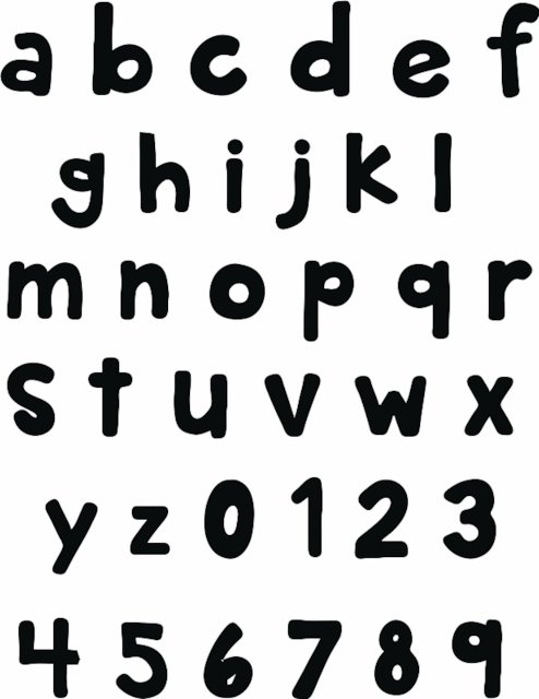 Stencil of Lowercase Block Letters