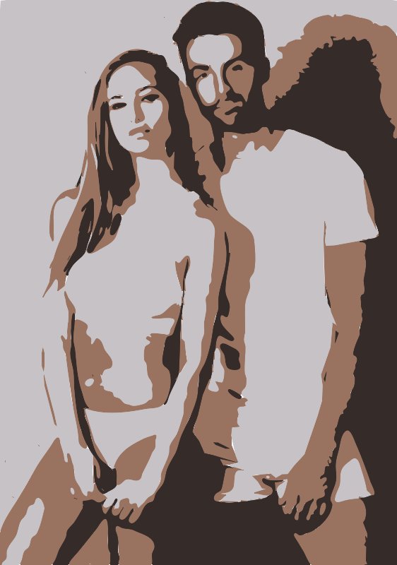Stencil of Model Couple