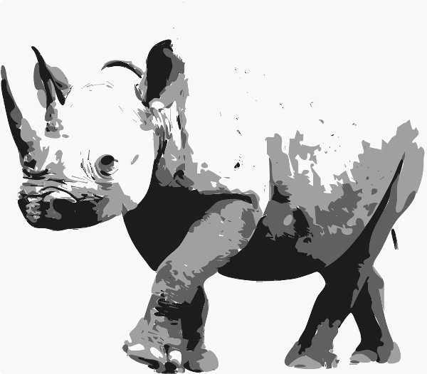 Stencil of Rhino
