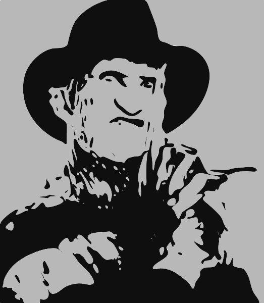 Stencil of Freddie Krueger