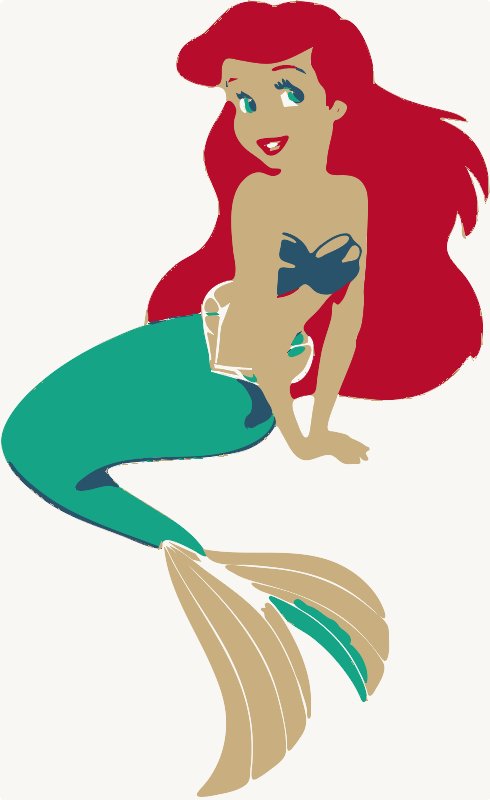 Stencil of Little Mermaid