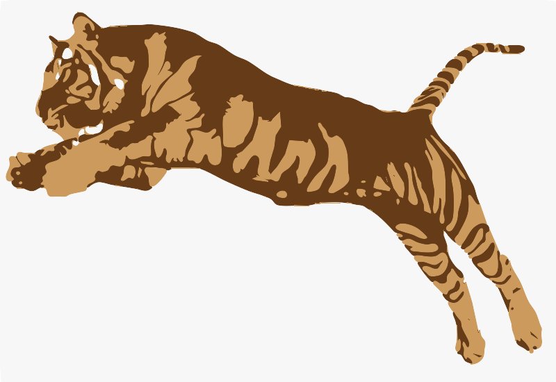 Stencil of Lunging Tiger