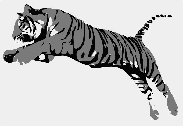 Stencil of Lunging Tiger