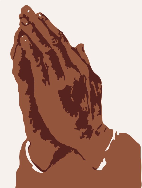Stencil of Praying Hands
