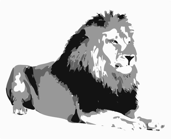 Stencil of Lion in Repose