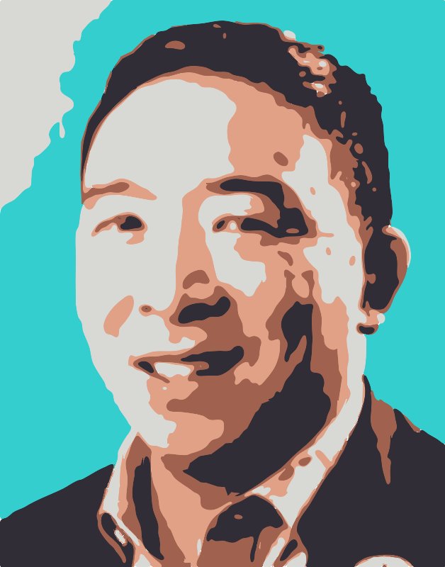 Stencil of Andrew Yang