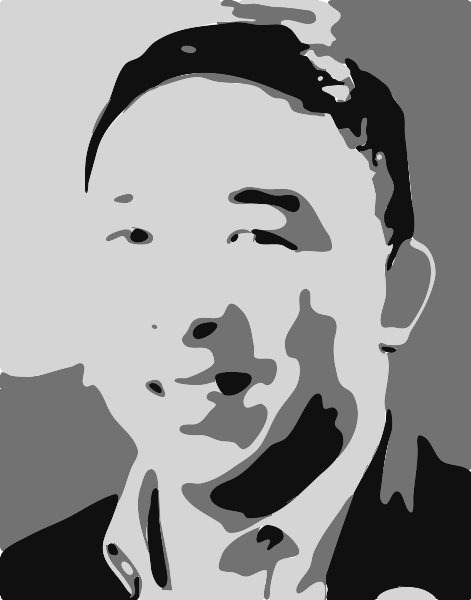 Stencil of Andrew Yang