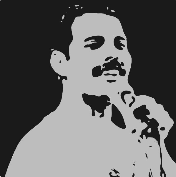 Stencil of Freddie Mercury