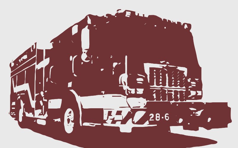 Stencil of Fire Truck