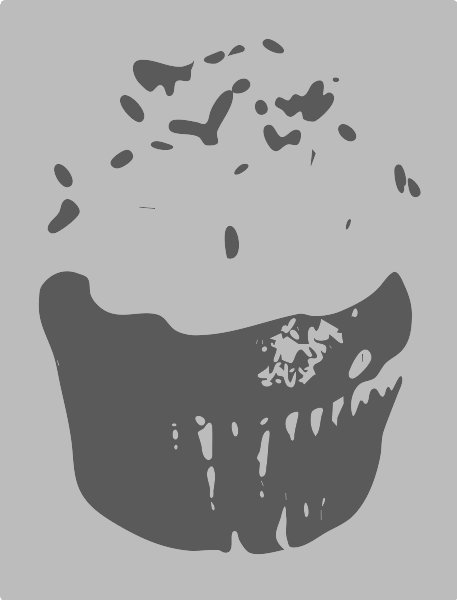 Stencil of Cupcake with Sprinkles