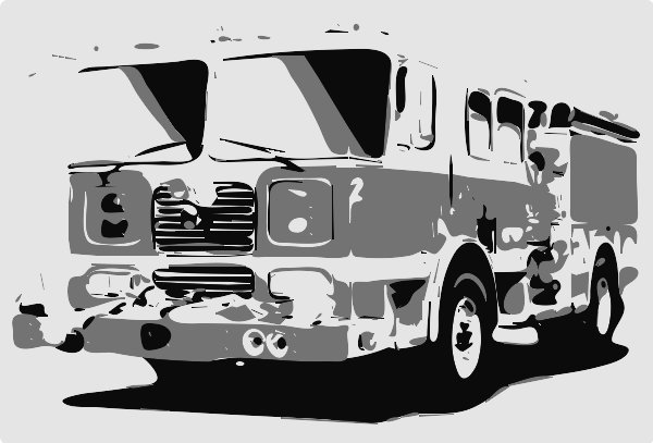 Stencil of Fire Truck No. 23