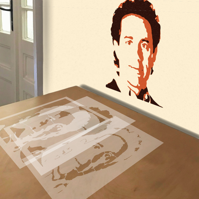 Seinfeld stencil in 3 layers, simulated painting