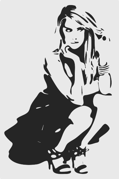 Stencil of Seated Woman