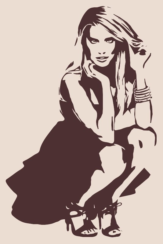 Stencil of Seated Woman