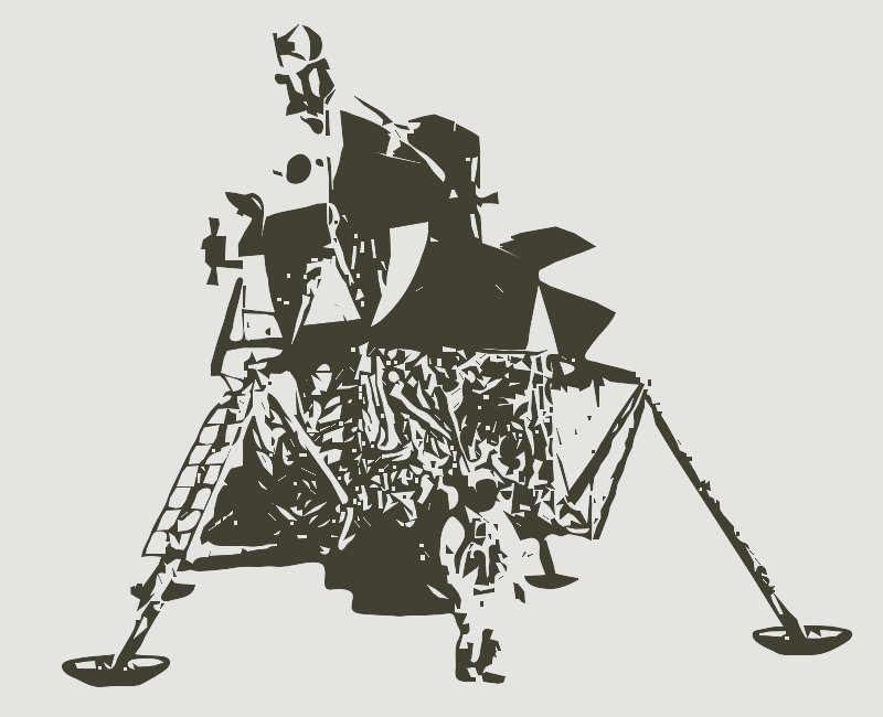 Stencil of Lunar Module with Astronaut