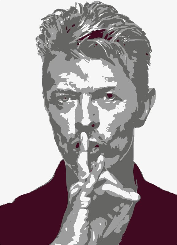 Stencil of David Bowie Shhh