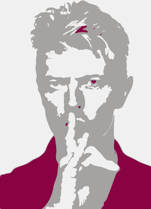 Stencil of David Bowie Shhh