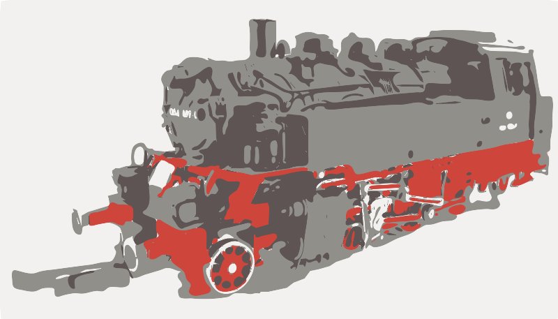 Stencil of Early Locomotive