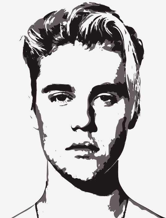 Stencil of Justin Bieber