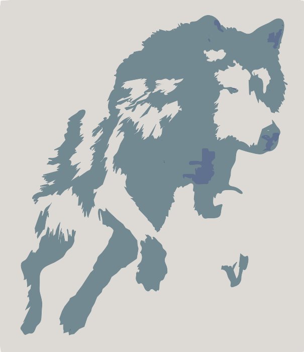 Stencil of Jumping Wolf