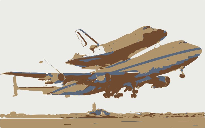 Stencil of Space Shuttle Aback 747