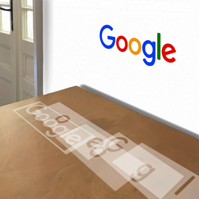 Google Logo stencil in 5 layers, simulated painting