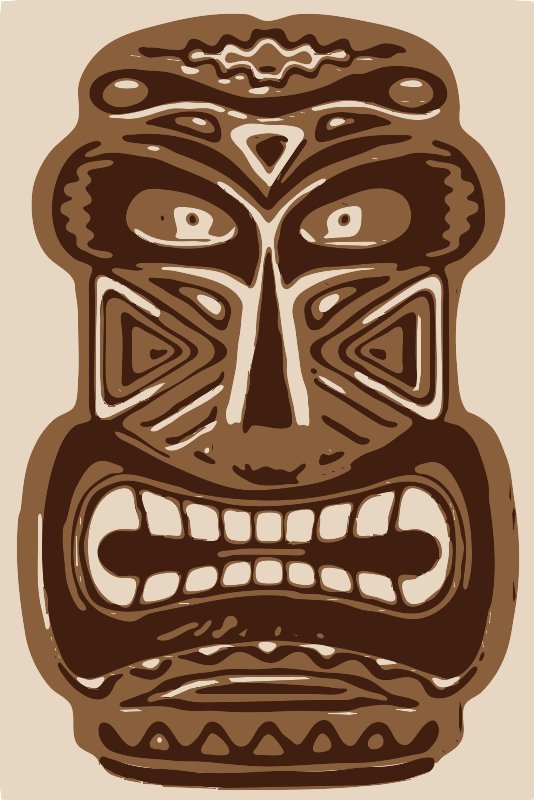 Stencil of Tiki Mask