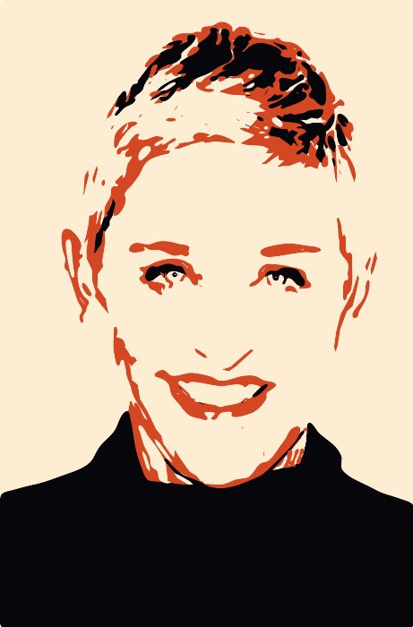 Stencil of Ellen DeGeneres