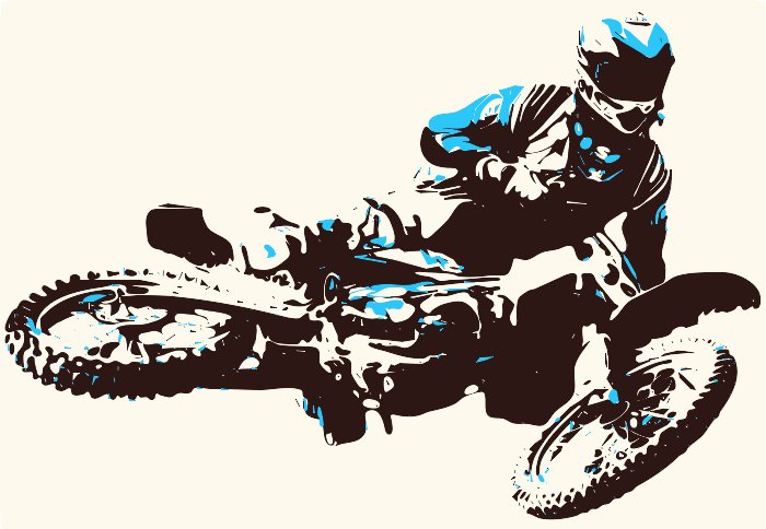 Stencil of Motocross Rider