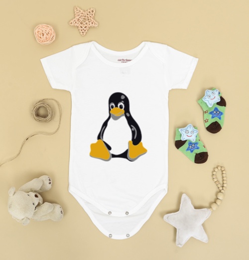 Linux penguin onesie stencil