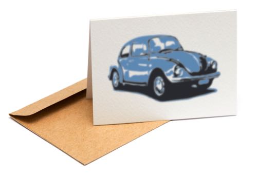 VW bug stenciled onto stationery