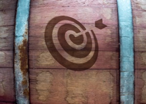 Bullseye stenciled onto barrel