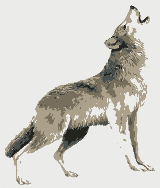 Stencil of Howling Wolf