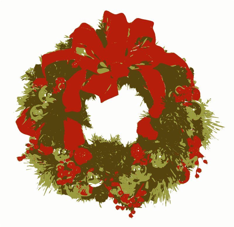 Stencil of Christmas Wreath