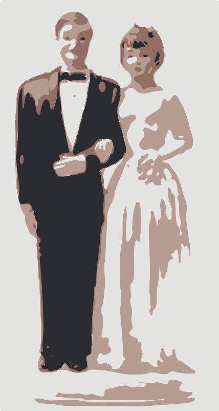 Stencil of Wedding Cake Topper