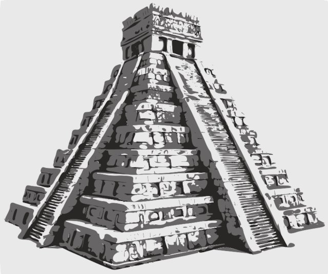 Stencil of Mayan Temple