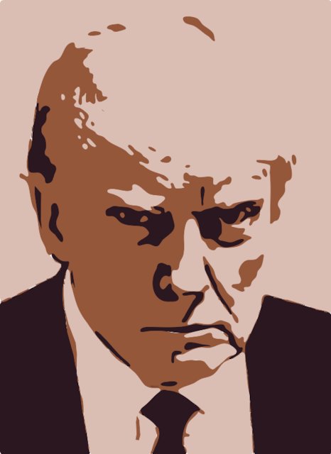 Stencil of Trump Mugshot