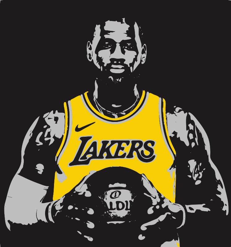 Stencil of LeBron James for the Lakers