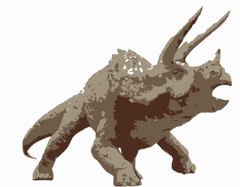 Stencil of Triceratops Charging