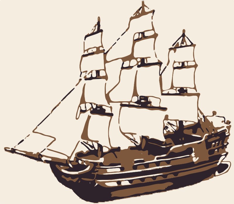 Stencil of Sailing Ship