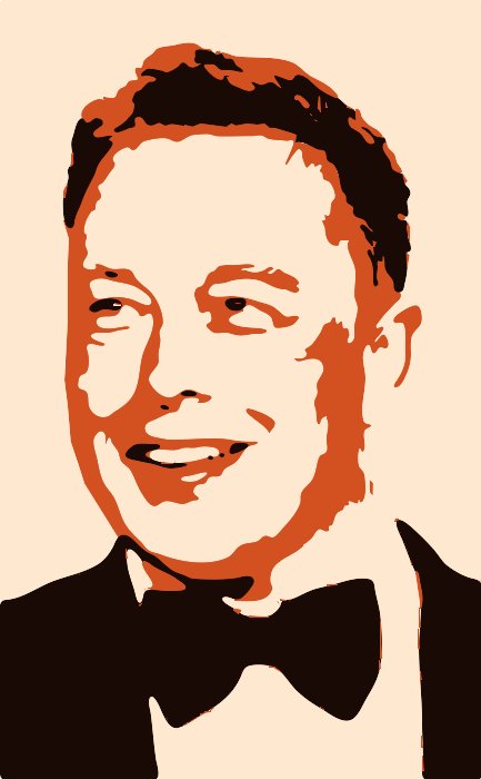Stencil of Elon Musk