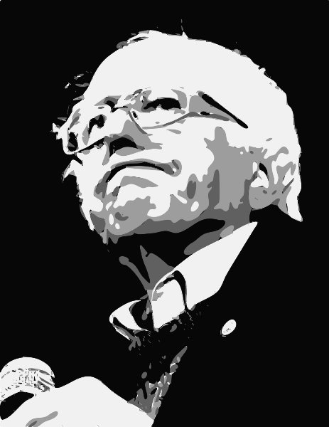 Stencil of Bernie Sanders Frown