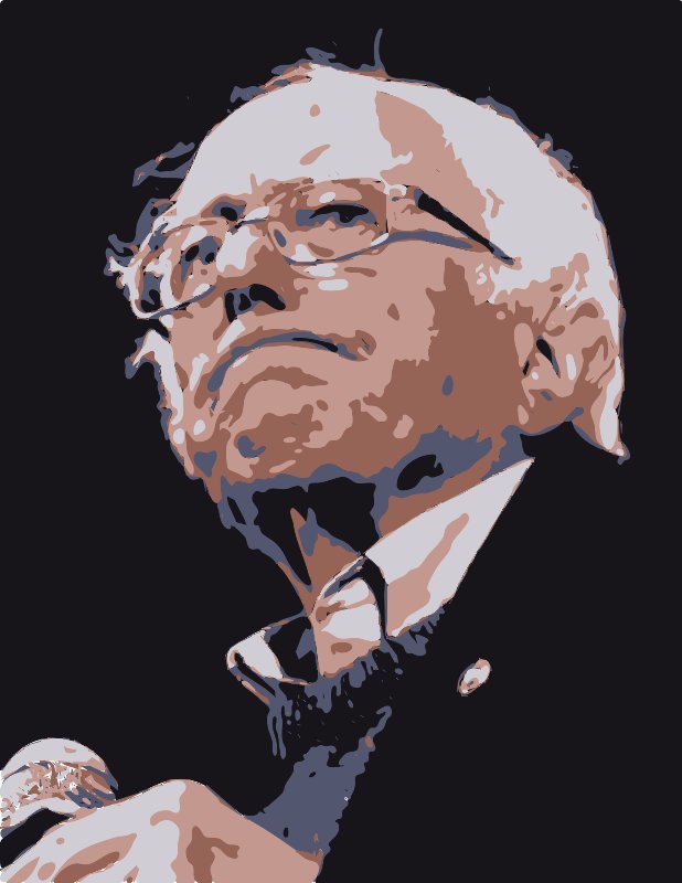 Stencil of Bernie Sanders Frown