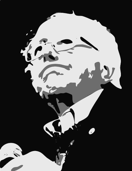 Stencil of Bernie Sanders Frown